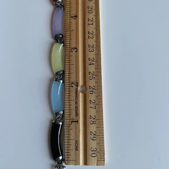 Unique Multicolor Beaded Sterling Silver Necklace 20” NWT - Picture 5 of 5